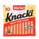 Knacki Herta – Saucisses de Strasbourg, 100% pur porc, fumage au bois de hêtre