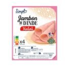 Simplo – Jambon de dinde Halal, 4 tranches savoureuses, origine française