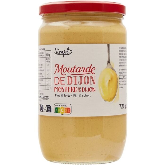 moutarde de dijon – pot de 720 g au goût puissant et raffiné