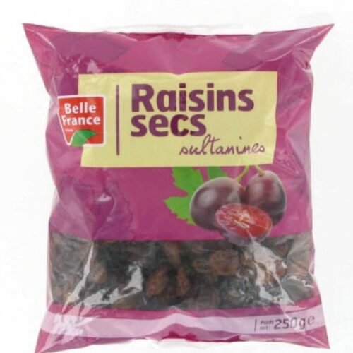 raisins secs sultanines – belle france – 250 g
