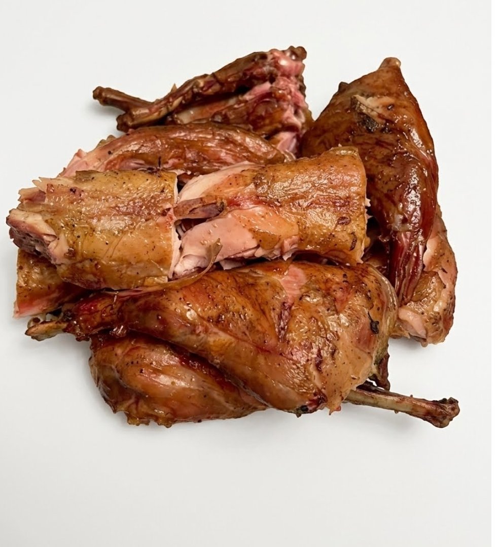 lapin fumé au feu de bois